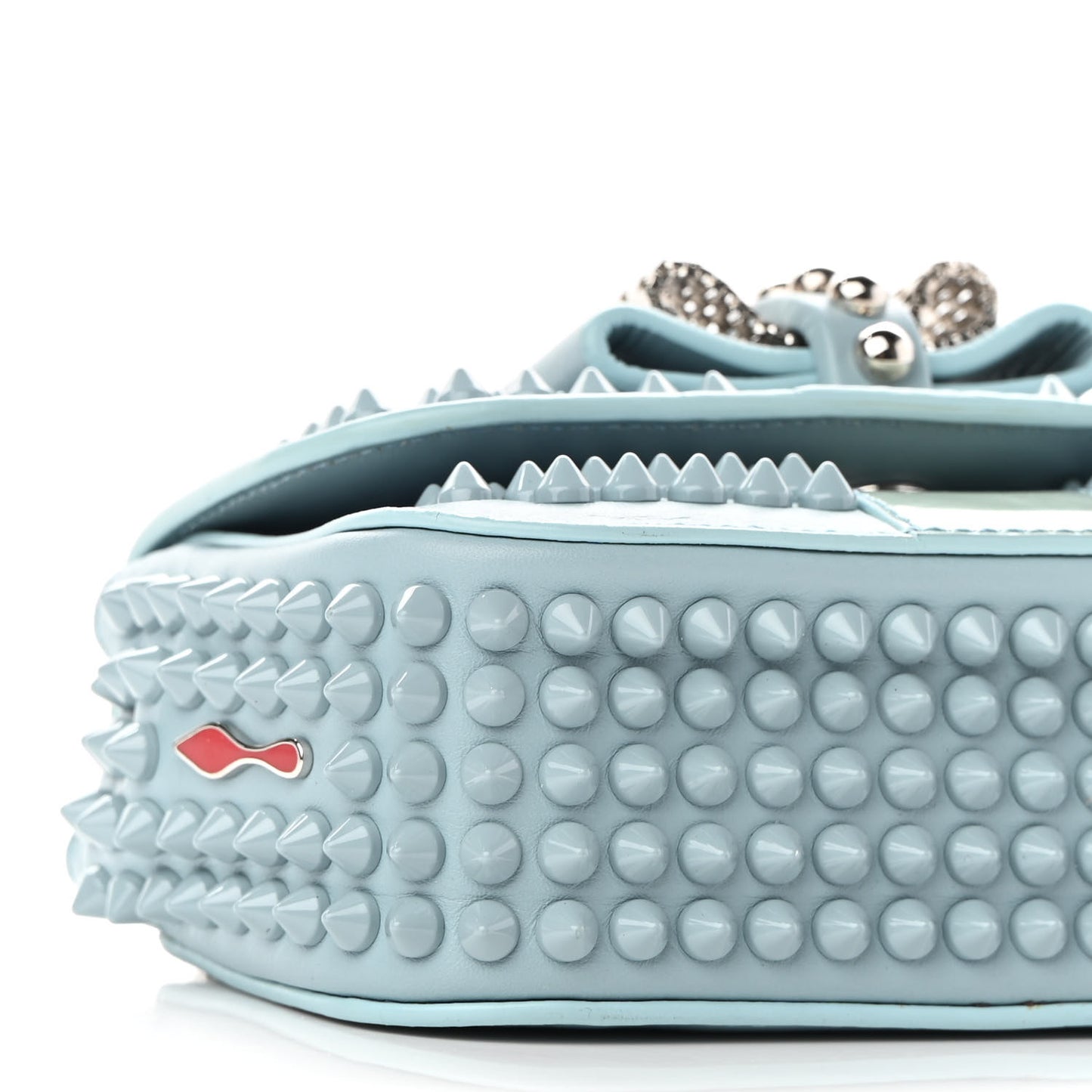 Calfskin Spikes Sweety Charity Shoulder Bag Blue