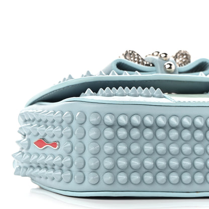 Christian Louboutin Calfskin Spikes Sweety Charity Shoulder Bag Blue 8 of 8