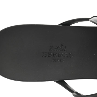 Hermes Rubber Womens Egerie Sandals 40 Black 7 of 9