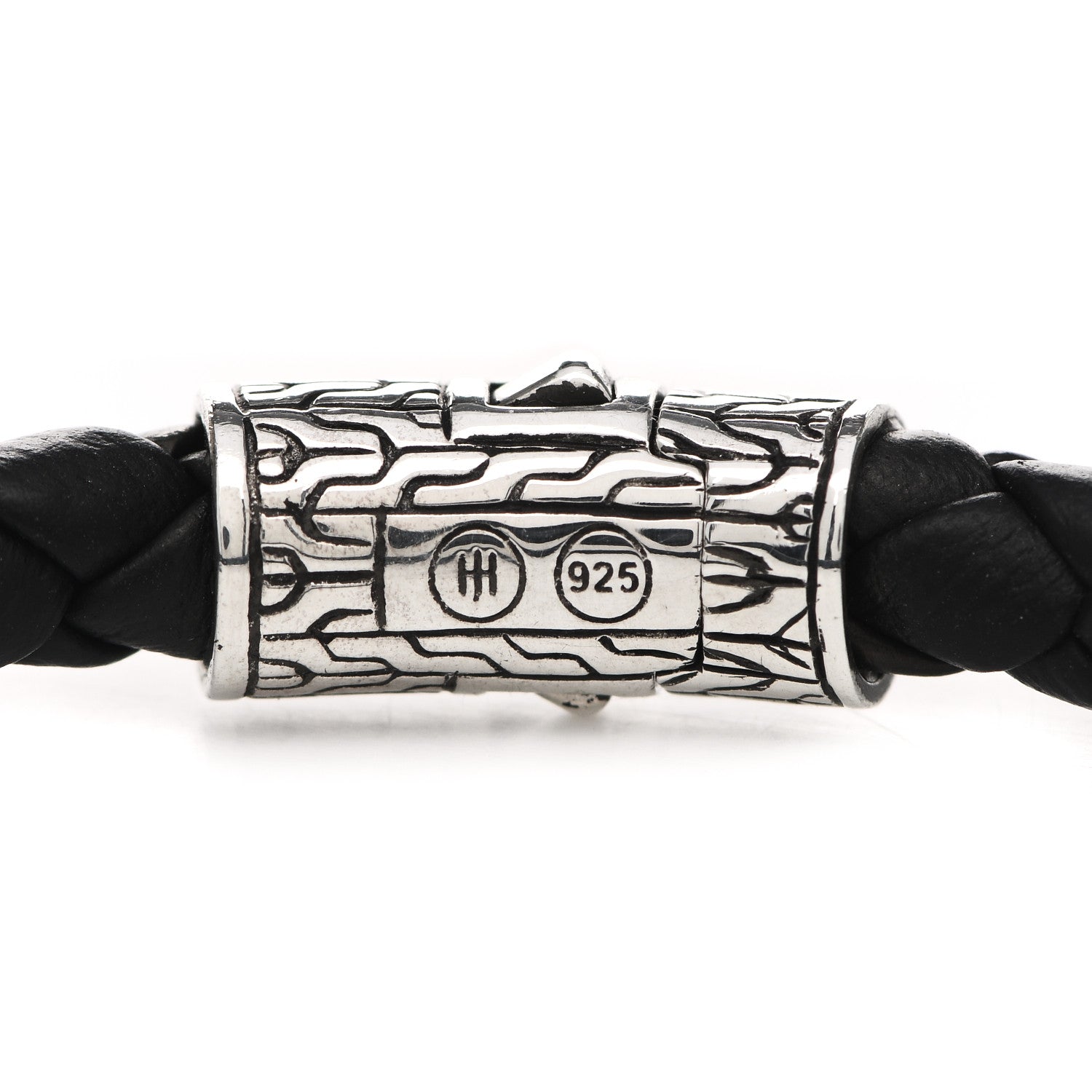 John Hardy Sterling Silver Leather 5.5mm Classic Chain Station Bracelet Black 4 of 5