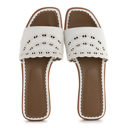 Hermes Calfskin Chaine d'Ancre Gaelle Sandals 36.5 White 4 of 22