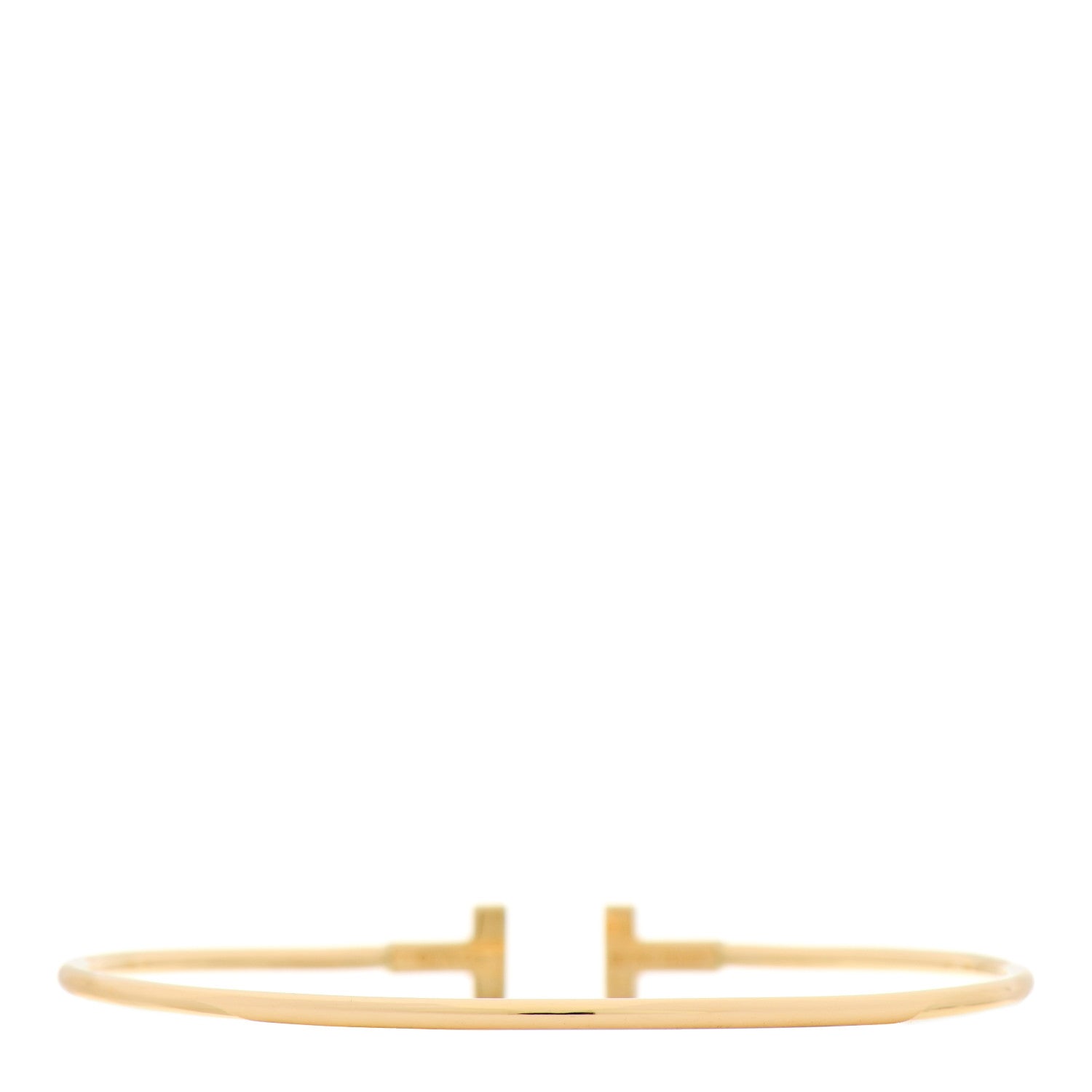 Tiffany 18K Yellow Gold Narrow T Wire Bracelet 2 of 3