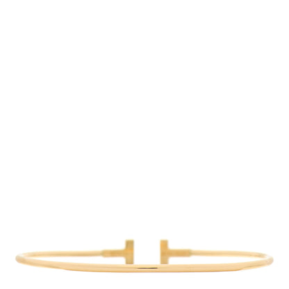 Tiffany 18K Yellow Gold Narrow T Wire Bracelet 2 of 3