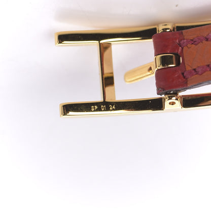 Hermes Epsom Behapi Double Tour Bracelet S Rouge Casaque Orange 4 of 5