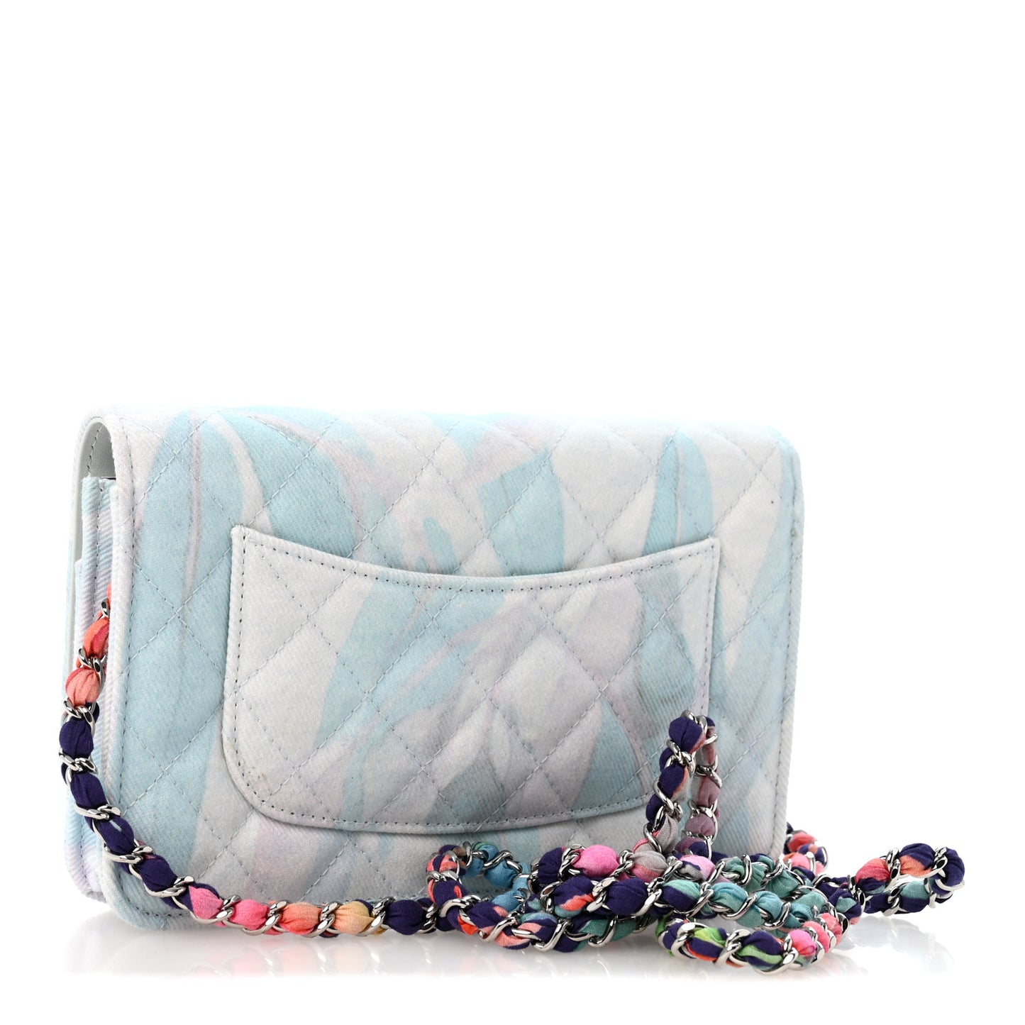 Canvas Quilted Jungle Jeans Wallet on Chain WOC Multicolor