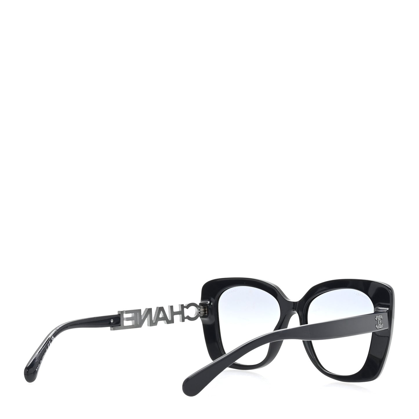 Acetate Strass Square Sunglasses 5422-B Black