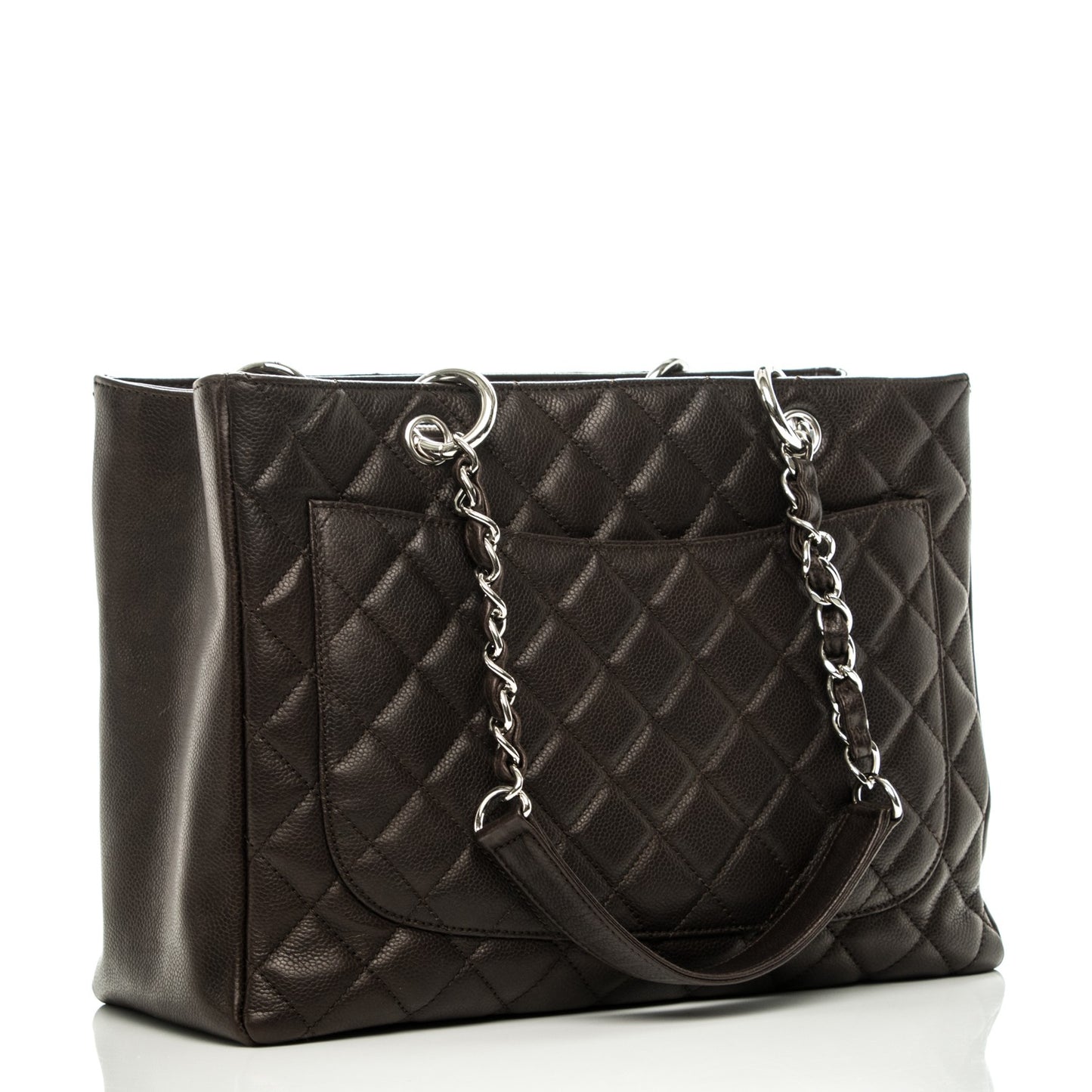 Caviar Quilted Grand Shopping Tote GST Brown