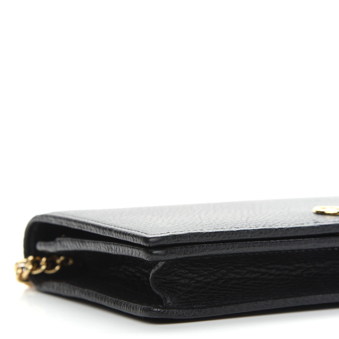Calfskin Mini GG Marmont Chain Wallet Black