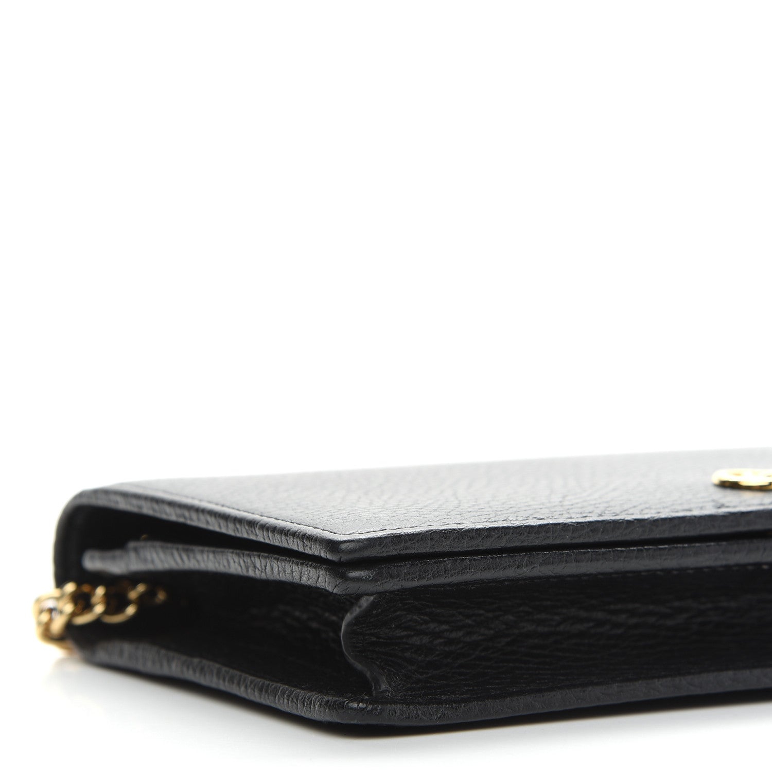 Gucci Calfskin Mini GG Marmont Chain Wallet Black 6 of 7