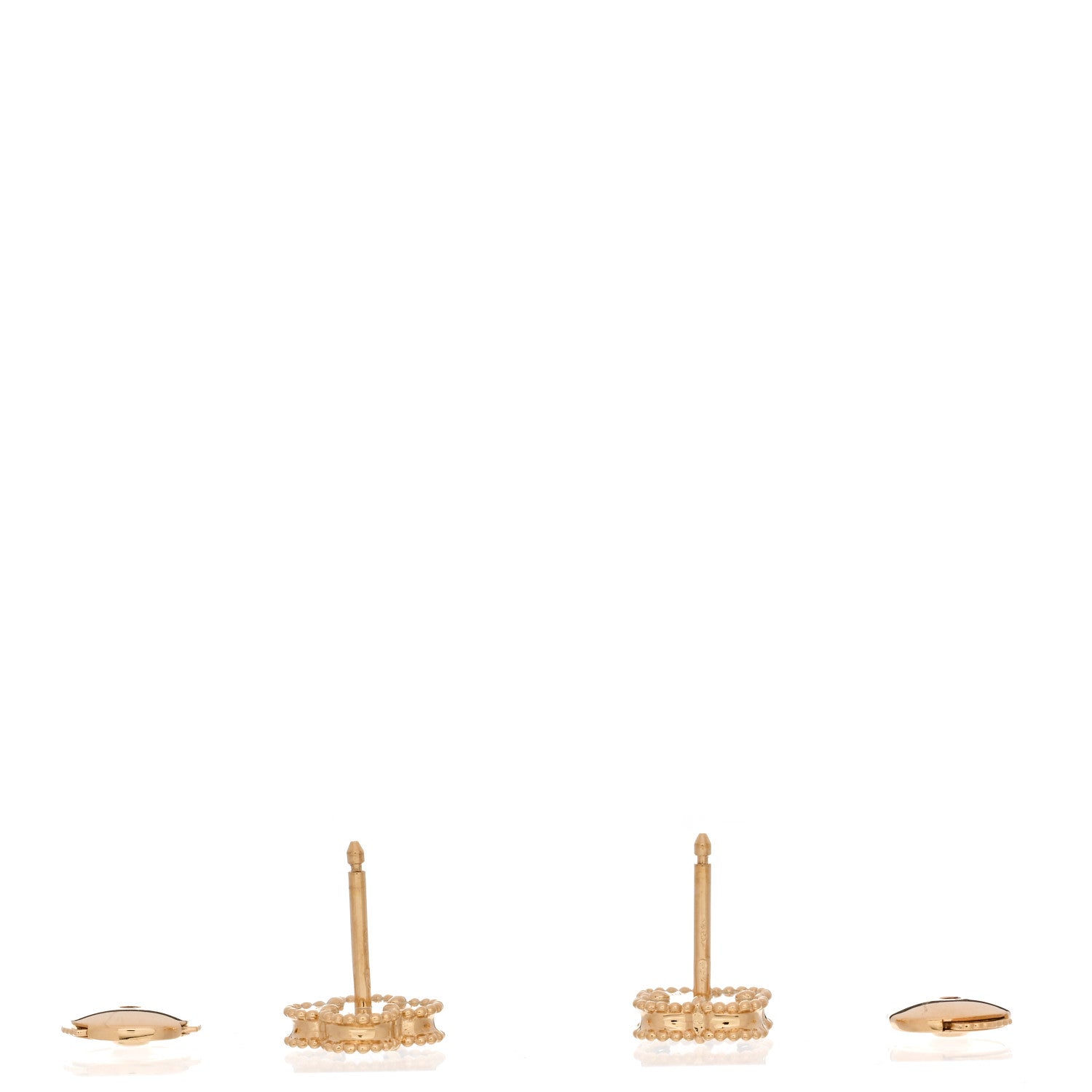 Van Cleef & Arpels 18K Yellow Gold Black Onyx Sweet Alhambra Earrings 3 of 5