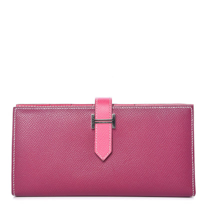 Hermes Epsom Bi-Color Bearn Wallet Tosca Rose Tyrien 1 of 8