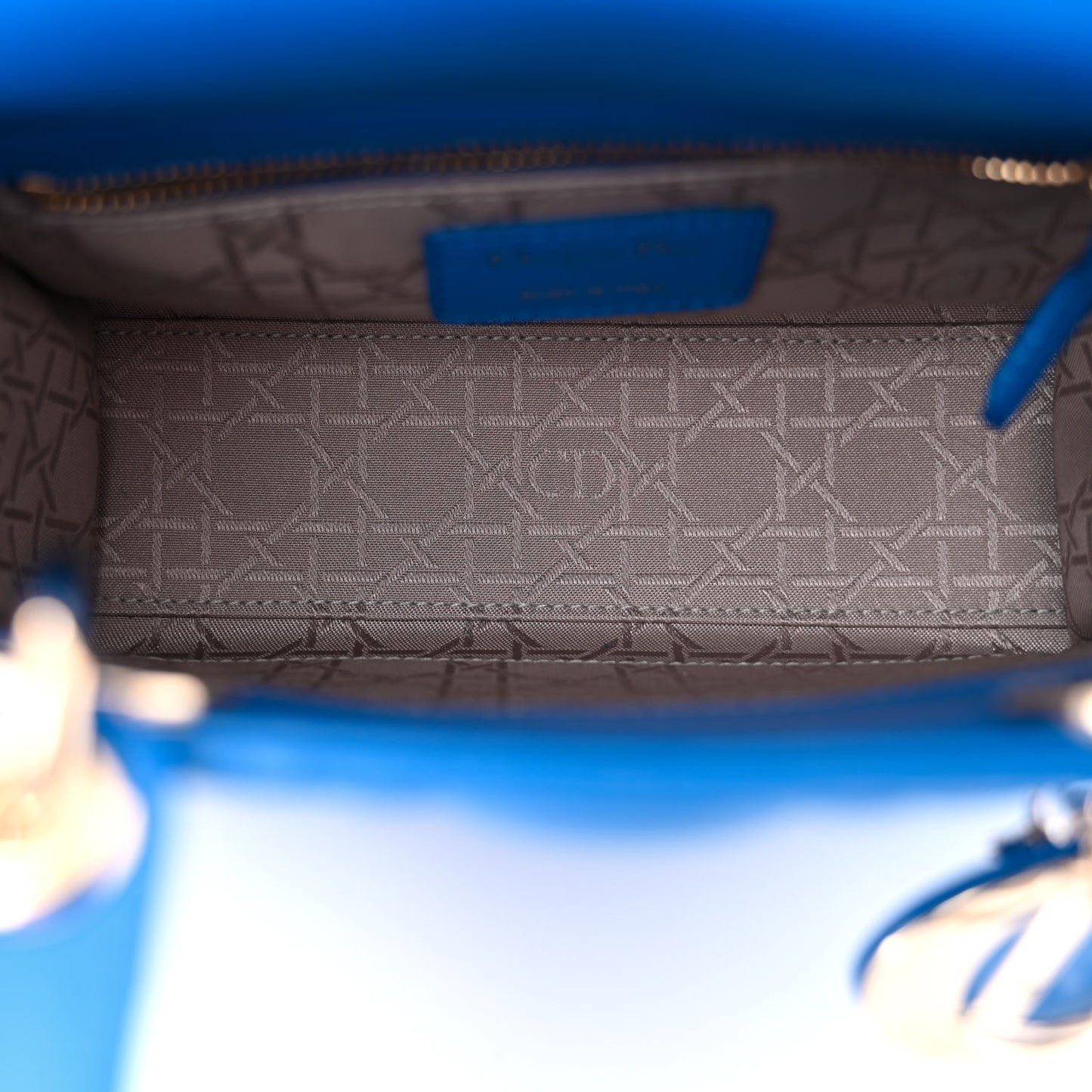 Lambskin Cannage Small Lucky Badges My Lady Dior Blue