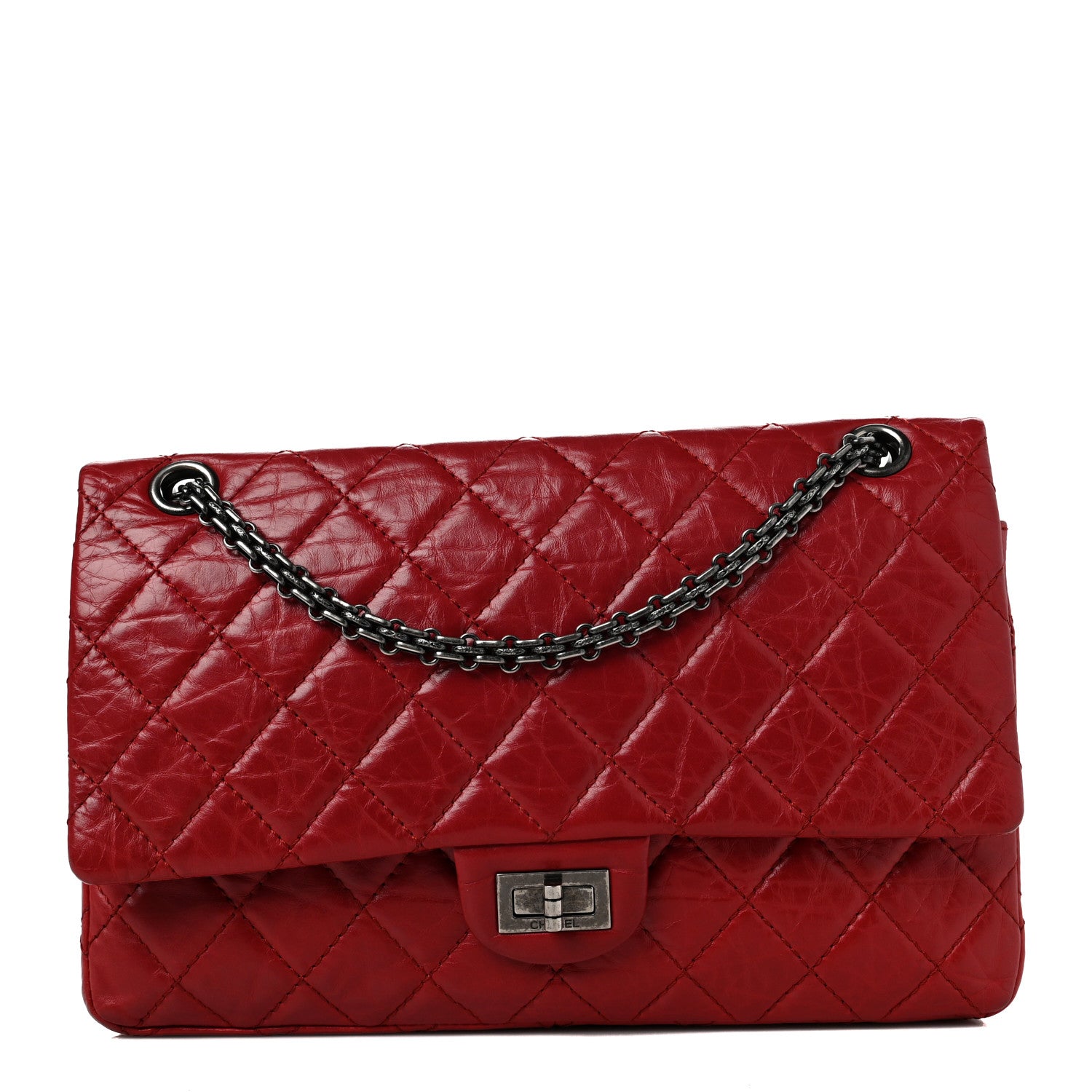 Chanel Aged Calfskin Quilted 2.55 Reissue 226 Flap Red 1 of 13