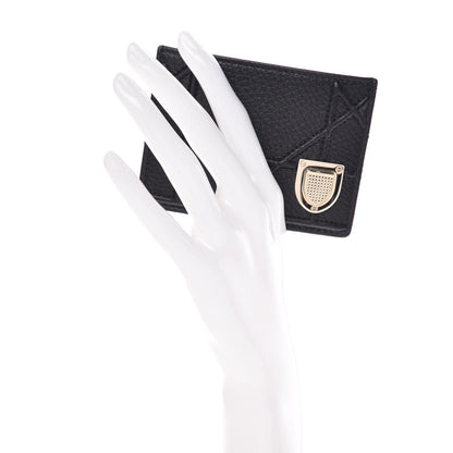 Christian Dior Grained Calfskin Cannage Diorama Card Holder Black 2 of 8