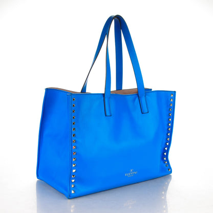 Valentino Garavani Nappa Medium Rockstud Soft Tote Blue Fluo 3 of 7