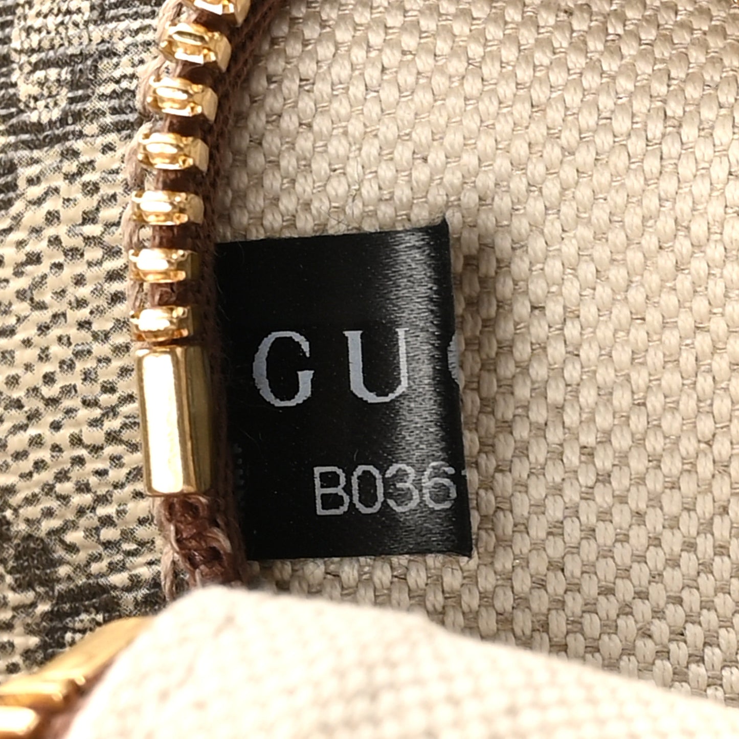 GG Supreme Monogram Textured Calfskin Retro Interlocking G Belt Bag Beige Ebony Brown Sugar