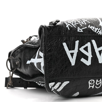 Balenciaga Agneau Arena Graffiti All Over Classic Hardware City Black White 9 of 10