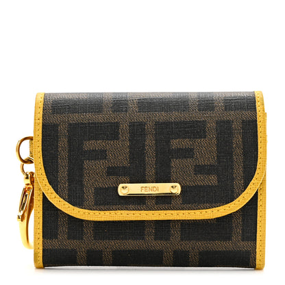 Fendi Zucca Spalmati Gusseted Card Holder Tobacco Yellow 1 of 9
