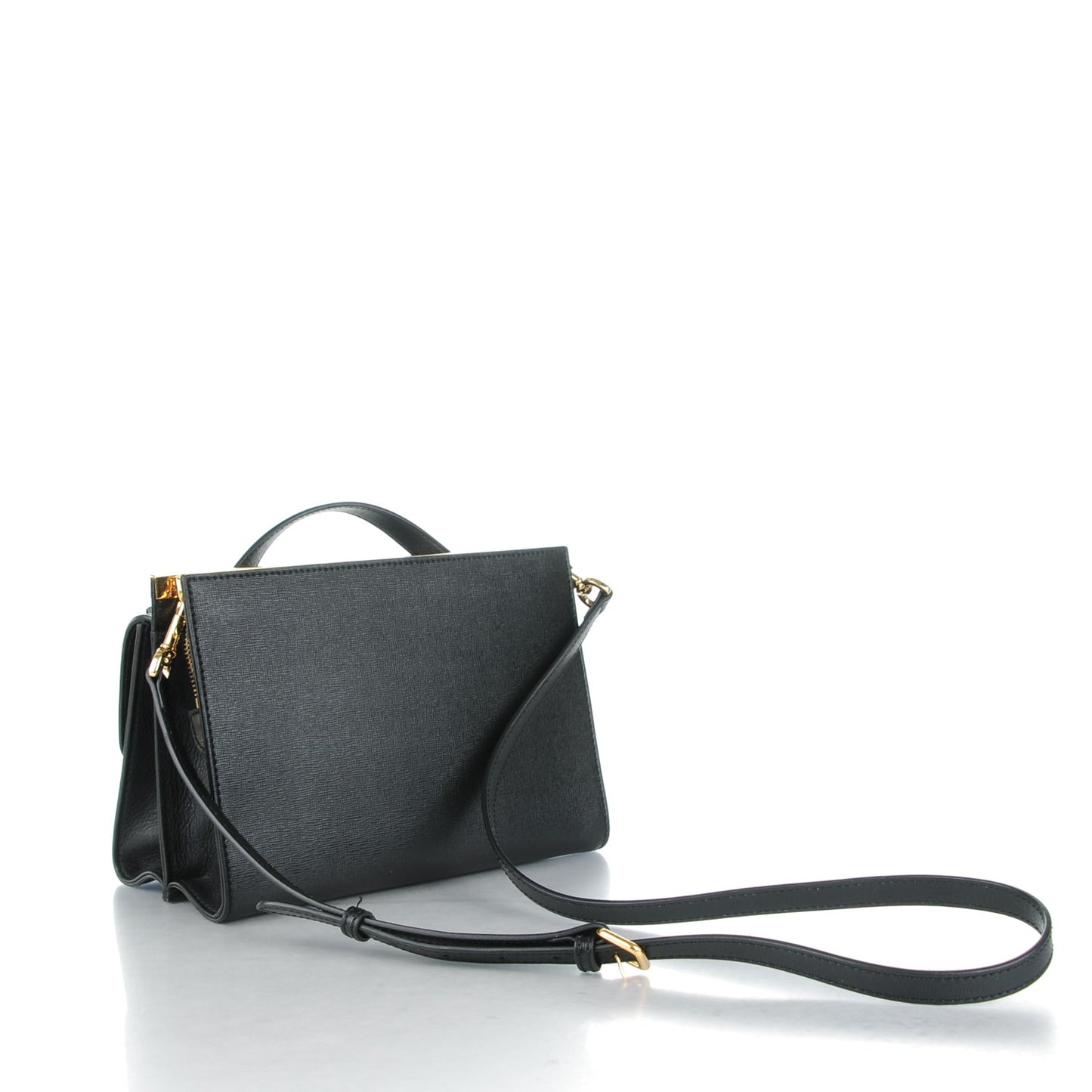 Vitello Elite Studded Monster Mini Demi Jour Shoulder Bag Black