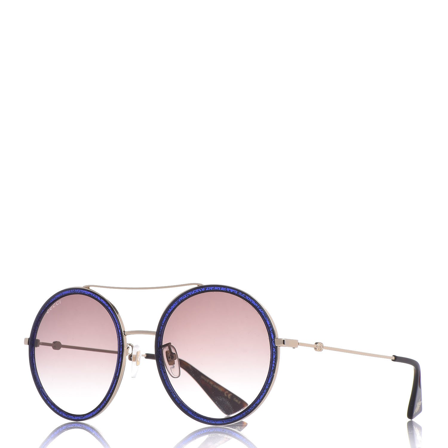 Gucci Round Glitter Sunglasses GG0061S Blue 1 of 7