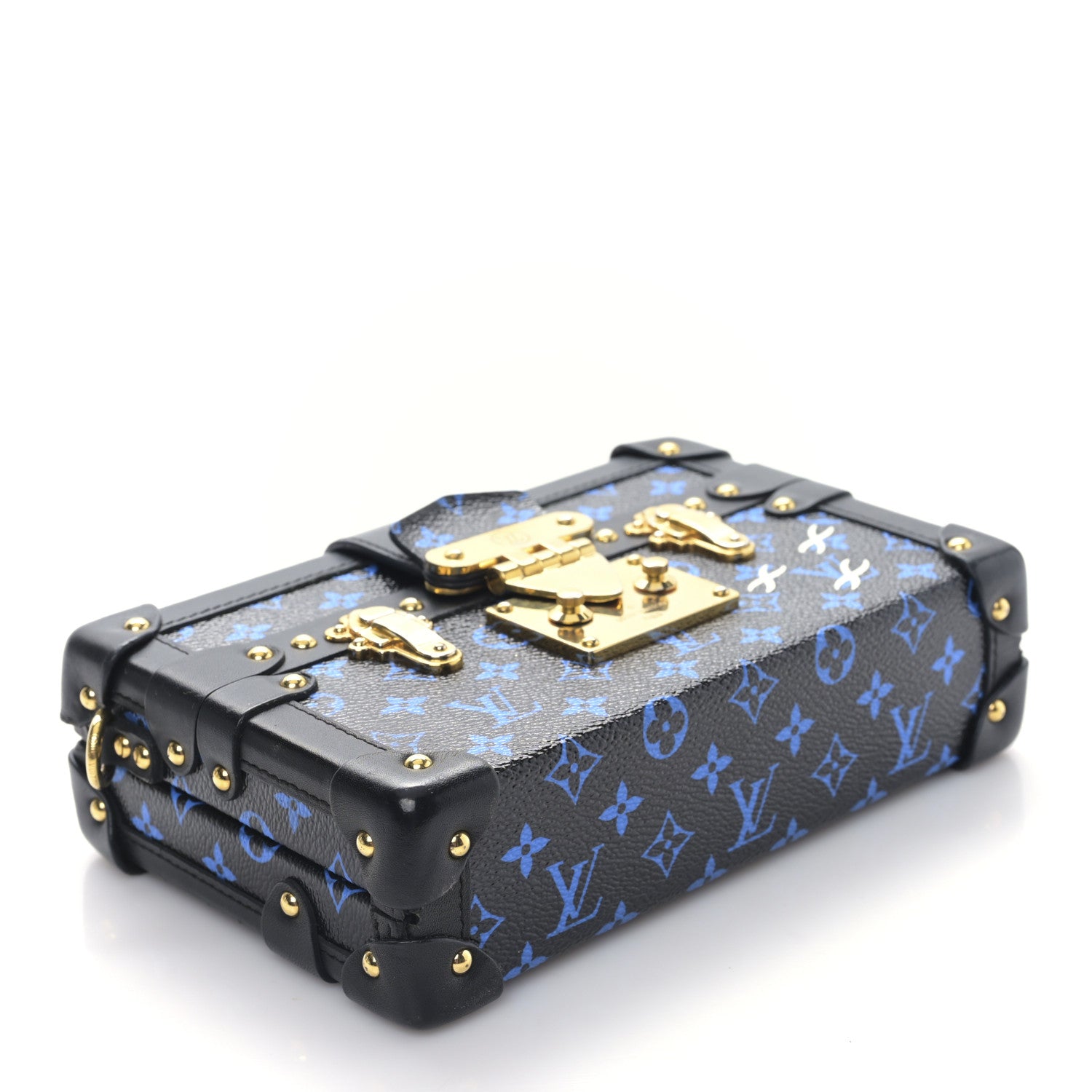 Louis Vuitton Monogram Petite Malle Blue Black 4 of 8