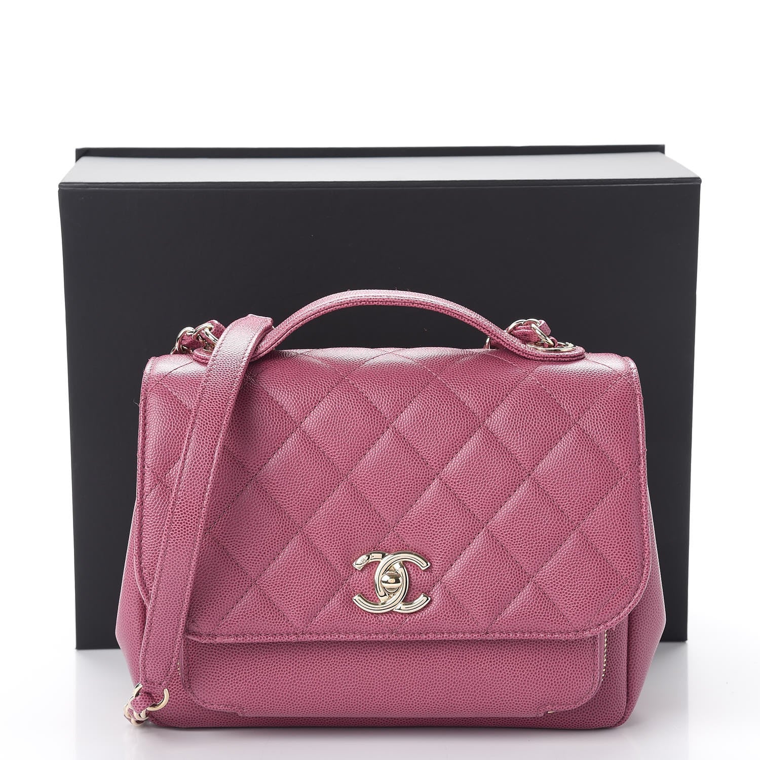 Chanel Caviar Quilted Small Business Affinity Flap Dark Pink 9 of 9