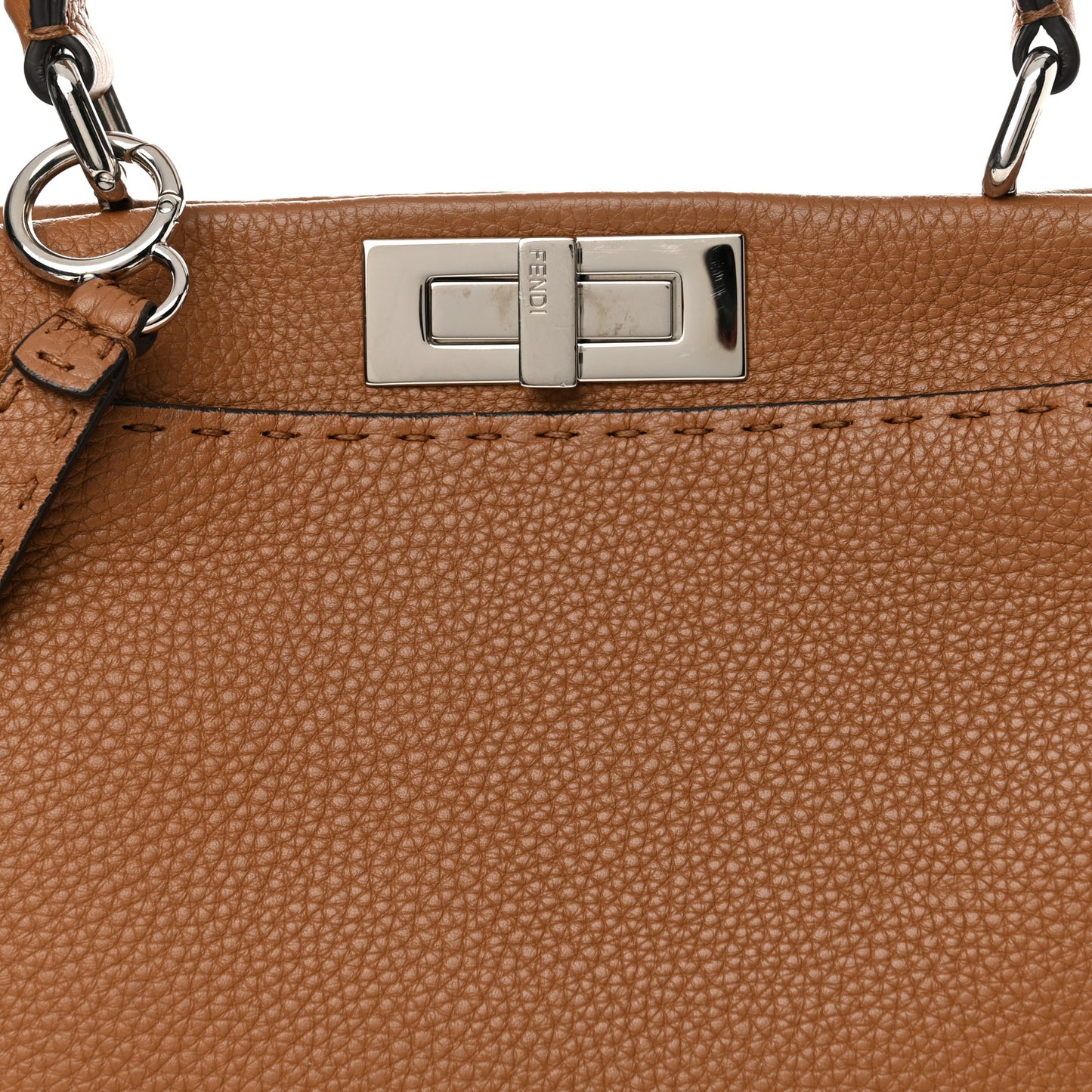 Cuoio Romano Selleria Bi-Color Medium Peekaboo Iconic Satchel Mou Deserto