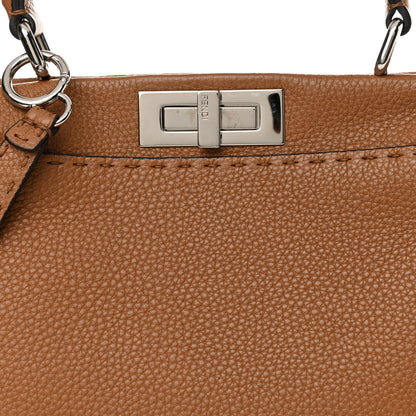 Fendi Cuoio Romano Selleria Bi-Color Medium Peekaboo Iconic Satchel Mou Deserto 8 of 11