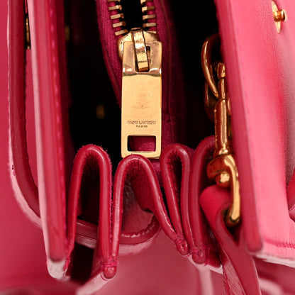 Saint Laurent Calfskin Small Sac De Jour Lipstick Fuchsia 9 of 13