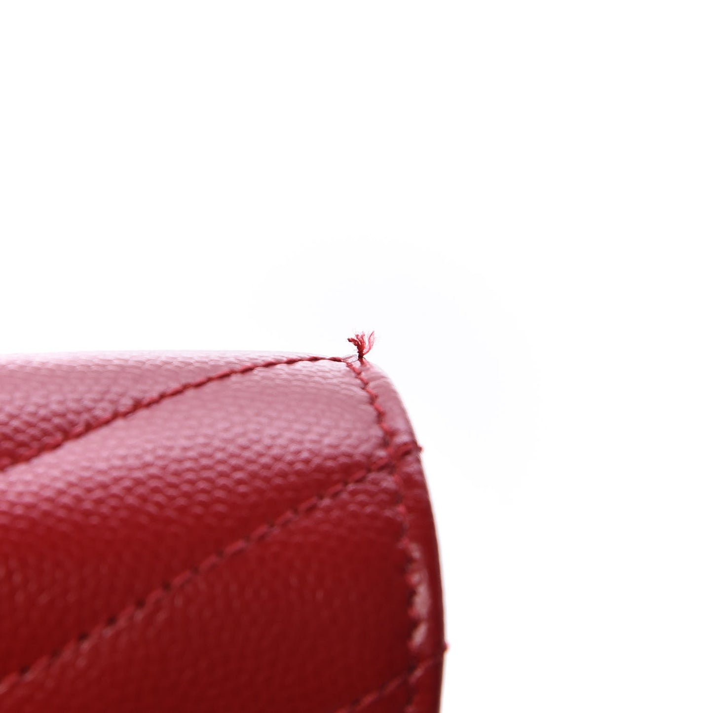 Grain De Poudre Matelasse Chevron Monogram Chain Wallet Red