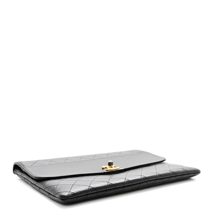 Chanel Calfskin Quilted CC Flap Clutch Black 4 of 8
