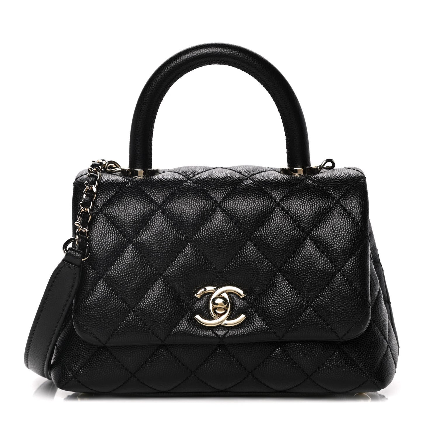 Caviar Quilted Extra Mini Coco Handle Flap Black