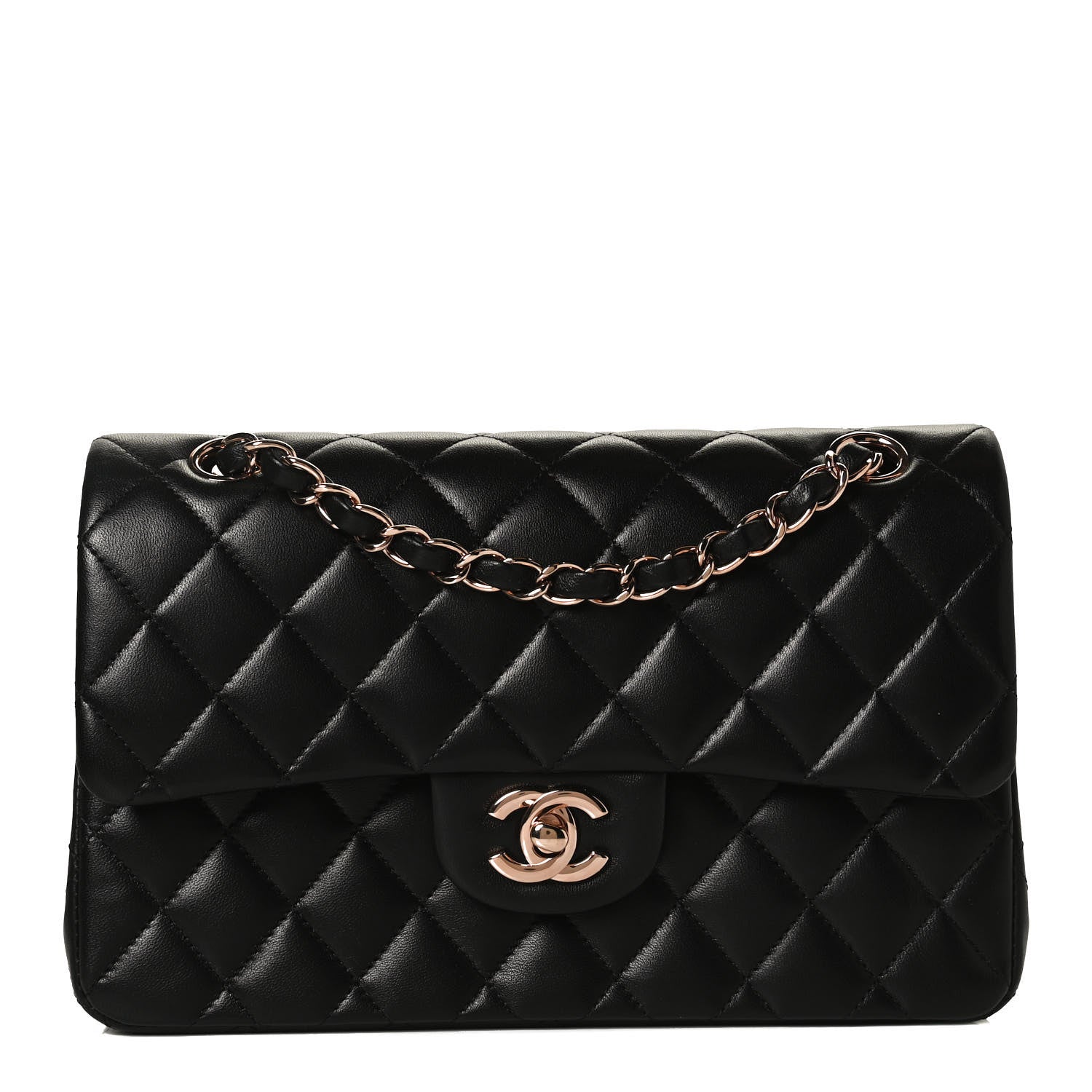 Chanel Lambskin Quilted Small Double Flap Black 1 of 14