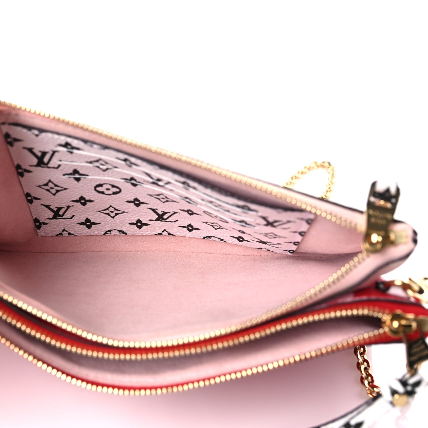 Monogram Giant Double Zip Pochette Rouge