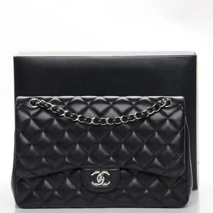 Chanel Lambskin Quilted Jumbo Double Flap Black 11 of 11