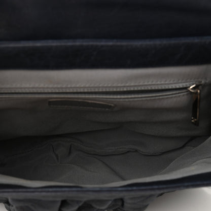 Chanel Washed Lambskin Quilted Medium Chain Around Flap Navy 5 of 9