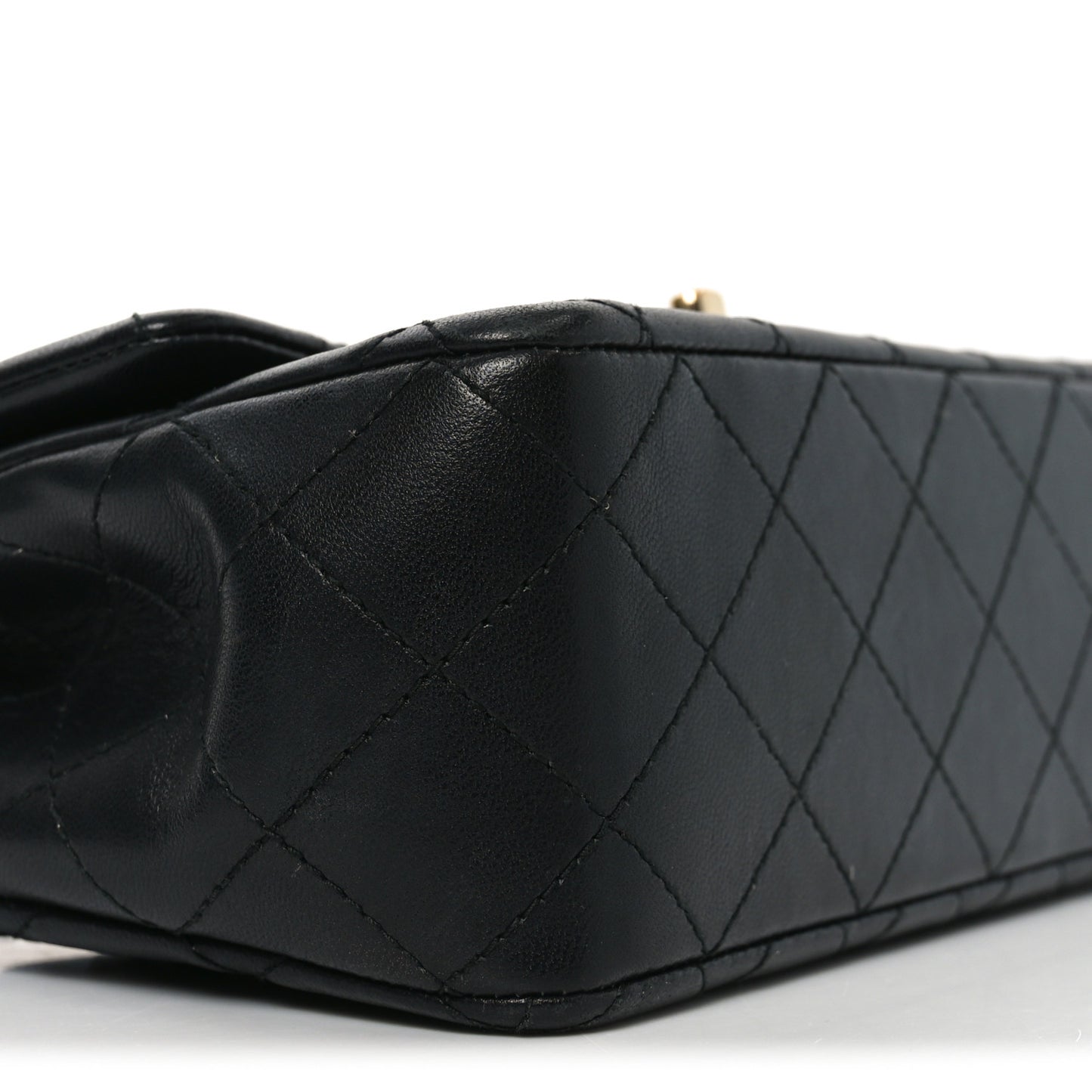Lambskin Quilted Mini Rectangular Flap Black