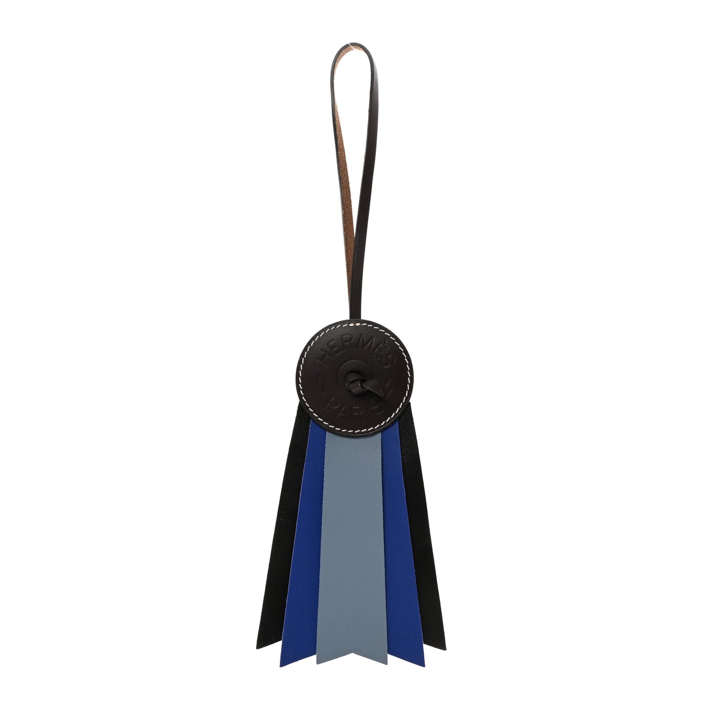 Hunter Cowhide Milo Lambskin Paddock Flot Bag Charm Bleu Electrique Bleu Lin Black