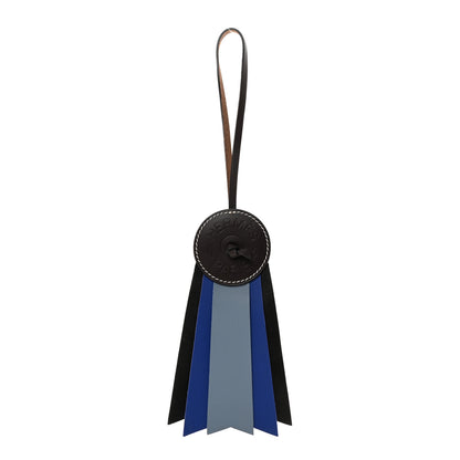 Hermes Hunter Cowhide Milo Lambskin Paddock Flot Bag Charm Bleu Electrique Bleu Lin Black 1 of 4