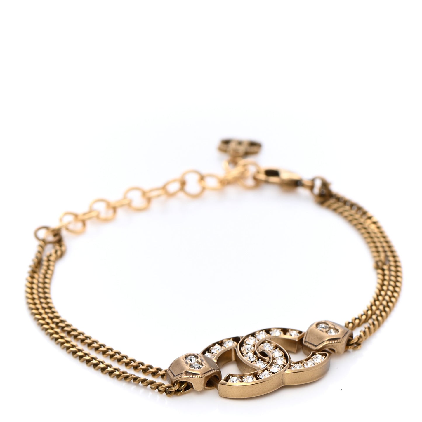 Crystal CC Chain Bracelet Gold