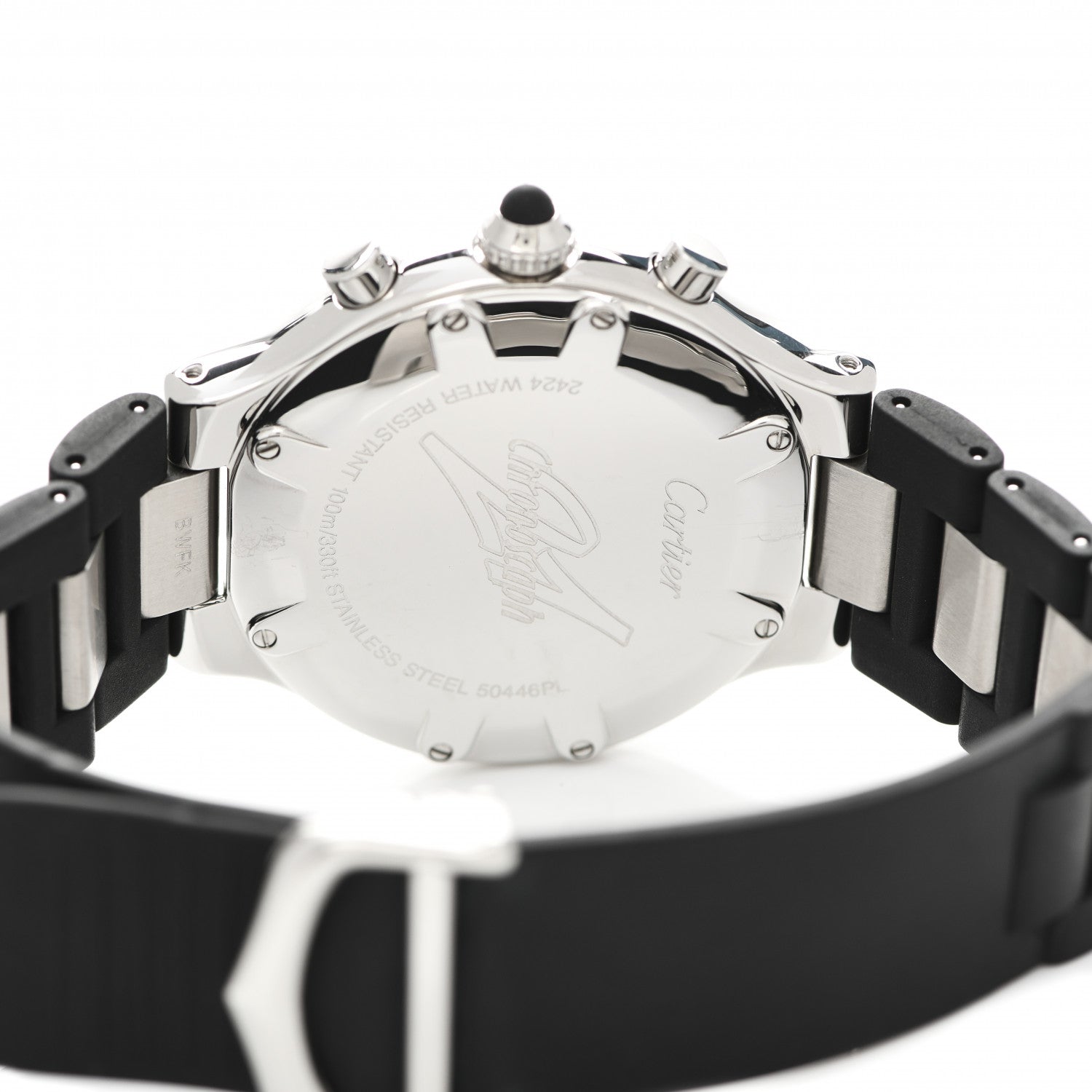 Cartier Stainless Steel Rubber 38mm Must 21 Chronoscaph Quartz Watch Black 4 of 4