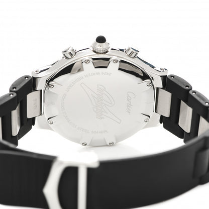 Cartier Stainless Steel Rubber 38mm Must 21 Chronoscaph Quartz Watch Black 4 of 4
