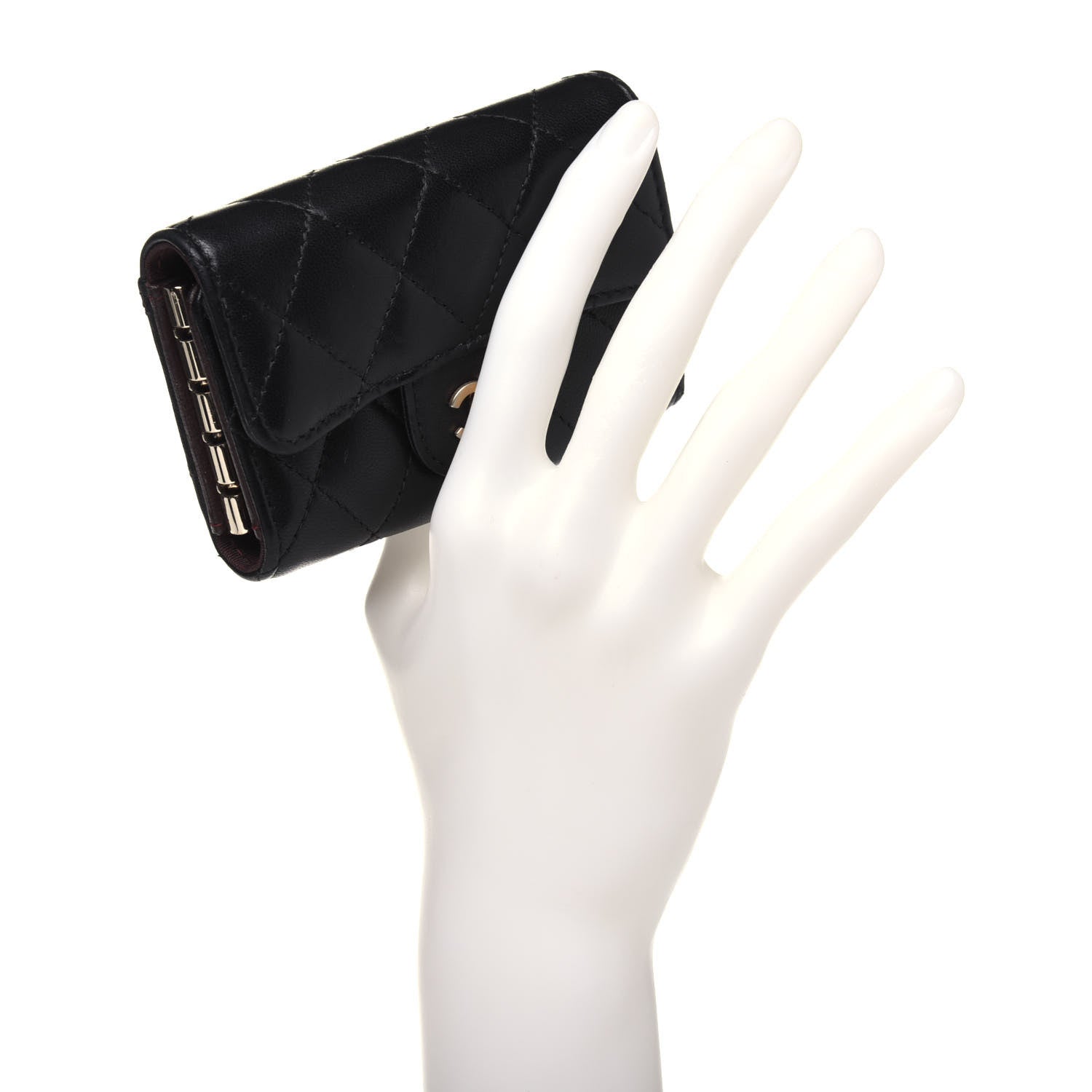 Chanel Lambskin Quilted 4 Key Holder Black 2 of 16