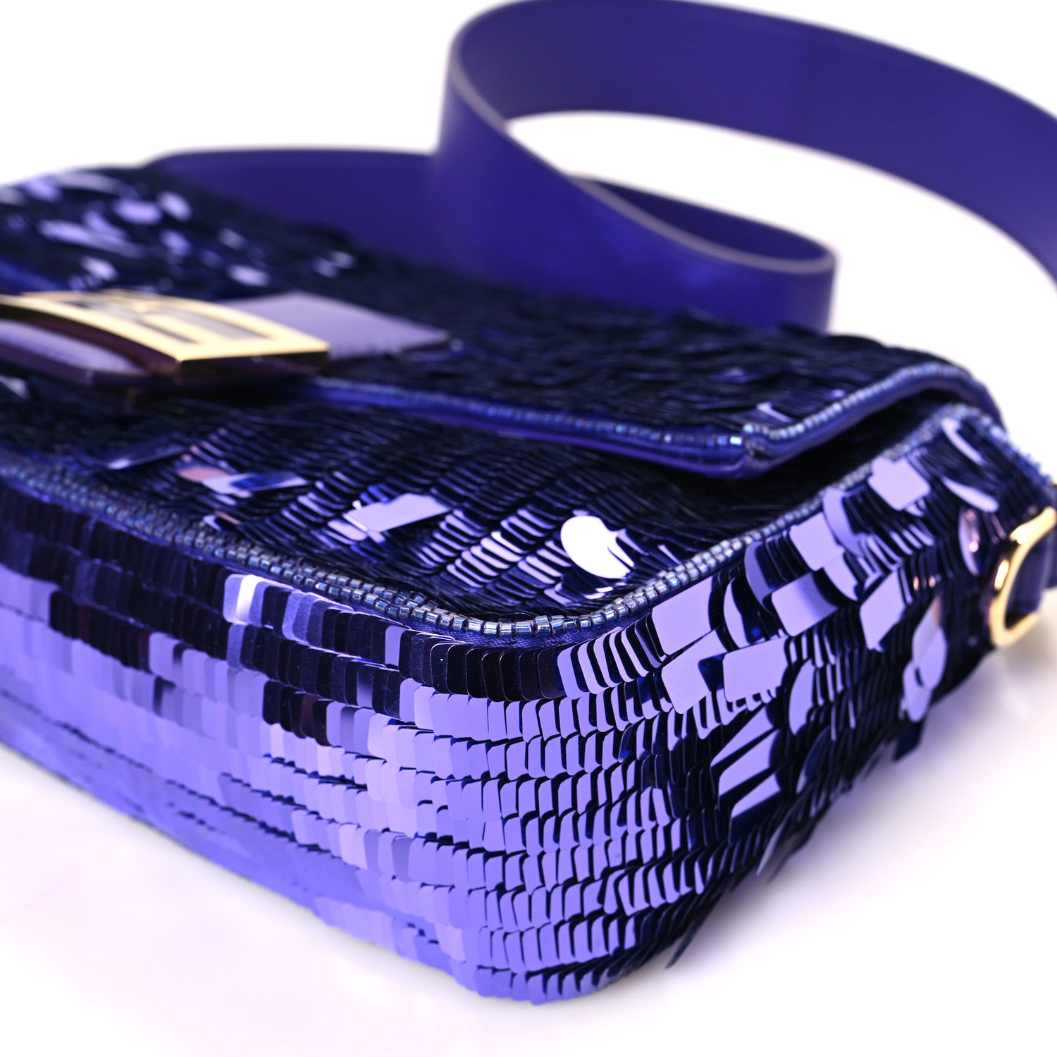 Fendi Sequin Paillettes Shiny Nappa Sex and the City Baguette Viola Purple Rain 9 of 9