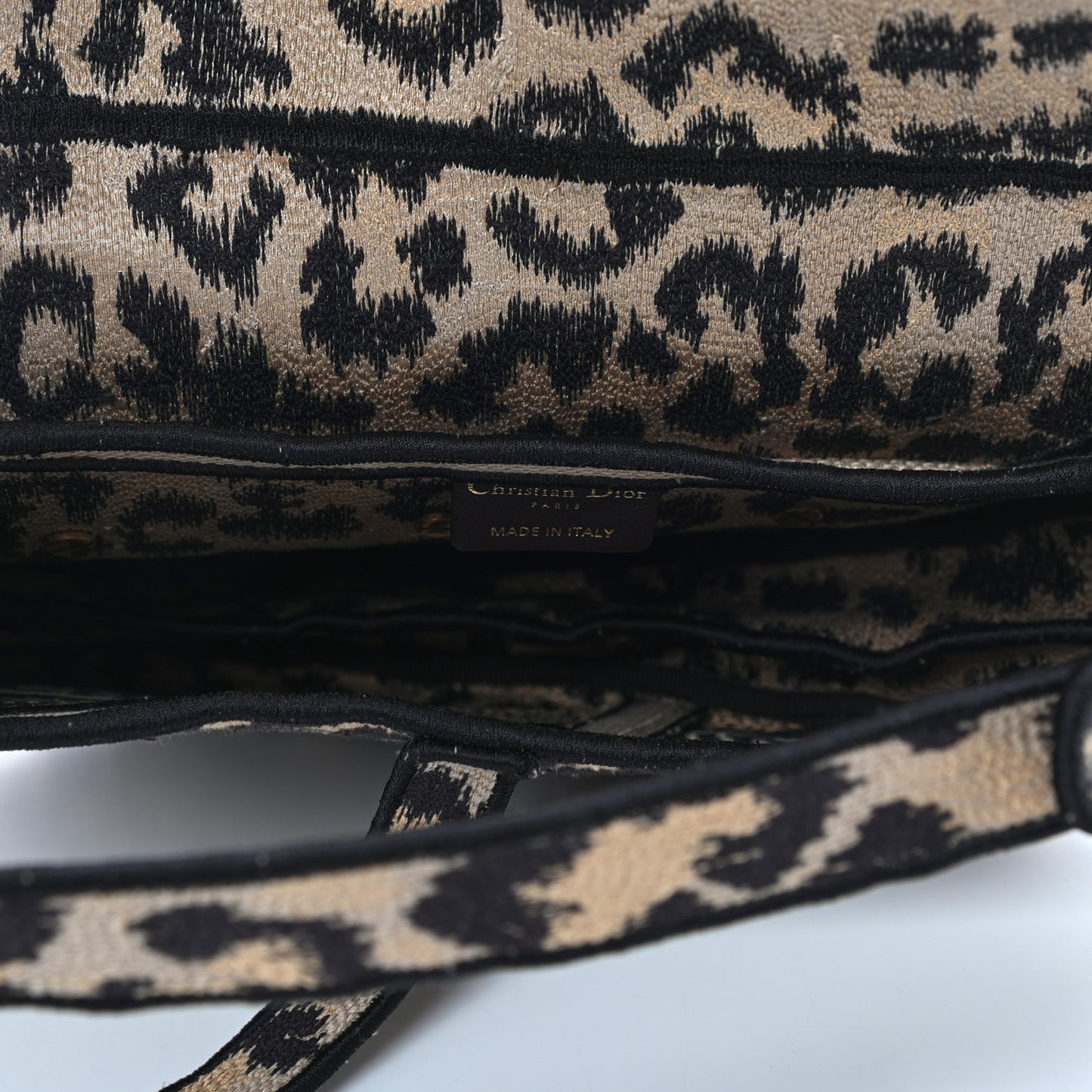 Canvas Mizza Embroidered Saddle Bag Beige Multicolor