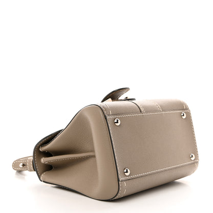 Delvaux Grained Rodeo Calfskin Surpique Mini Brillant Satchel Tourterelle Ivory 4 of 10