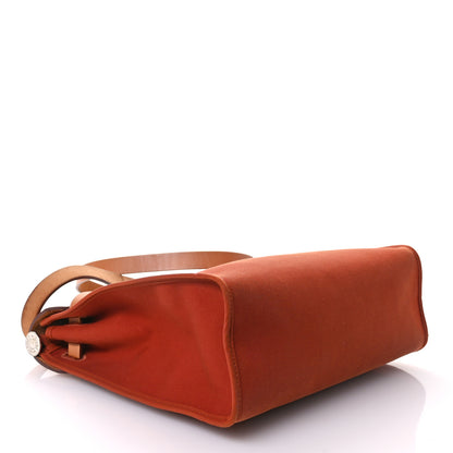Hermes Toile Vache Hunter Herbag Zip 31 PM Rouge Tomate Natural 5 of 11