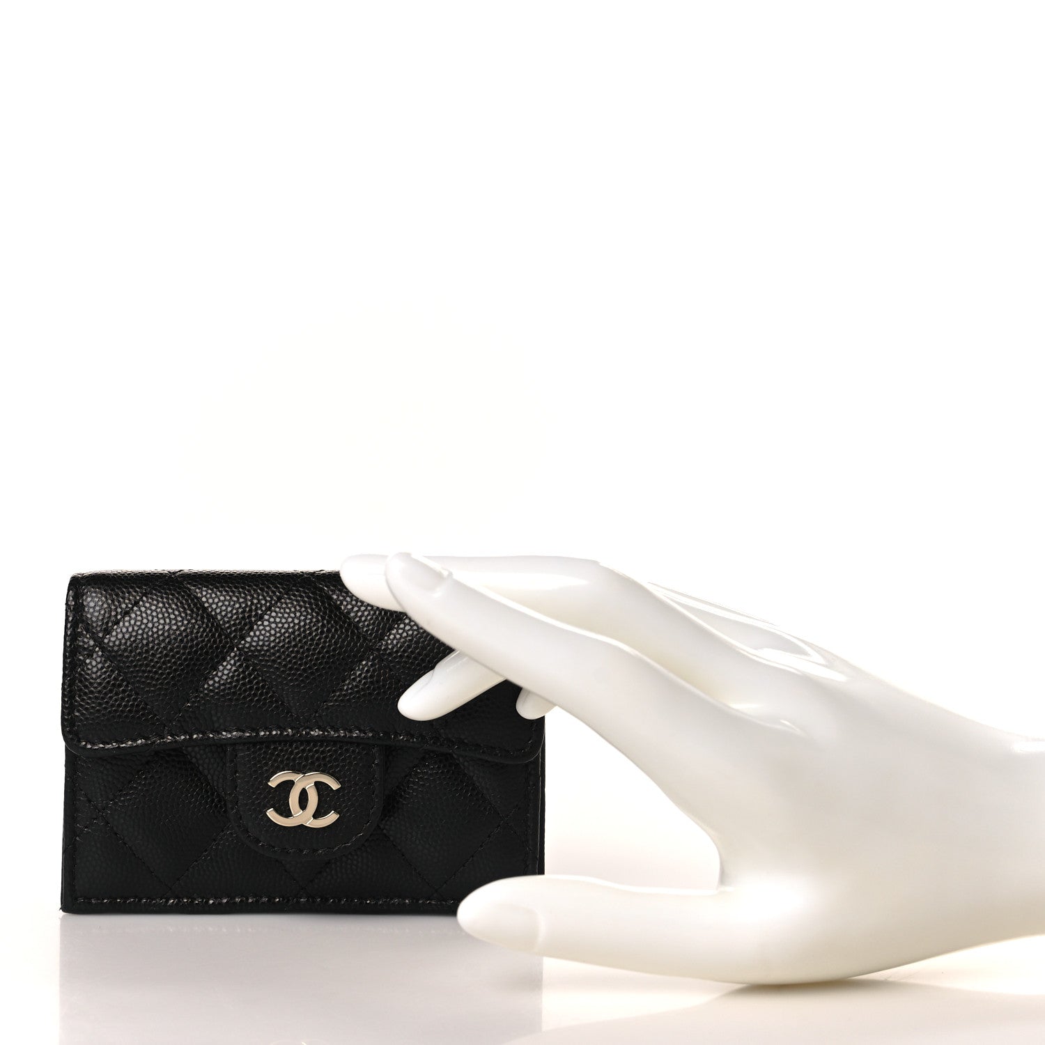 Chanel Caviar Quilted Double Flap Wallet Black 2 of 7
