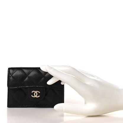 Chanel Caviar Quilted Double Flap Wallet Black 2 of 7