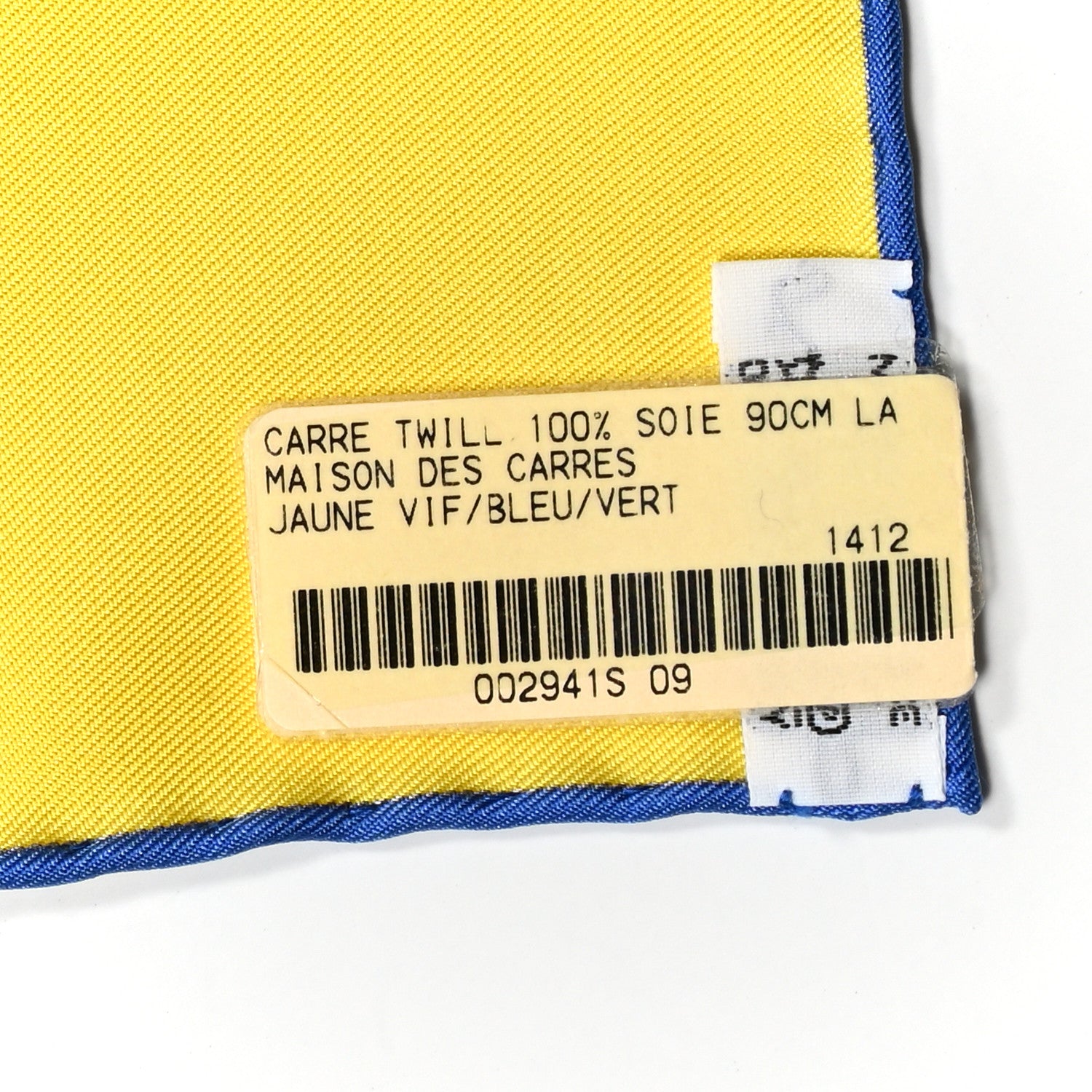 Hermes Silk La Maison des Carres Scarf 90 Jaune Vif Bleu Vert 5 of 5